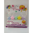 VELITAS DE CUMPLE X 5U  ESTRELLITAS COLOR