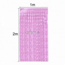 CORTINA METALIZADA SQUARE 1X2MTS ROSA