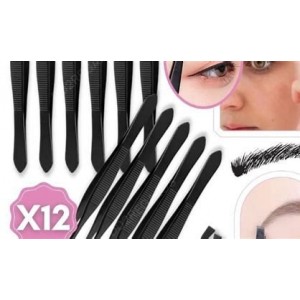 PINZA DEPILAR NEGRAS X 12U EN BLISTER