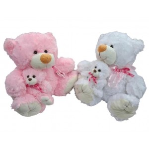 OSO PELUCHE  CON CRIA 35 CM  