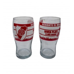 VASO DE VIDRIO PINTA RIVER PLATE