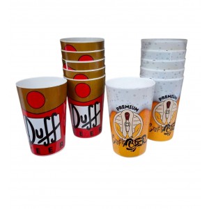 SET VASOS X6U PLASTICO DURO DUFF/CRAFTBEER