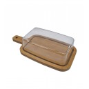 MANTEQUERA MADERA BAMBOO CON MANGO TAPA ACRILICA