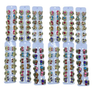 BROCHE 2 CM METAL X 12U CON APLIQUES