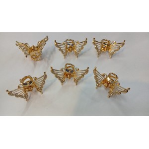 BROCHE METAL DORADO MARIPOSA STRASS X12U