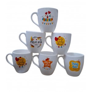 TAZA CERAMICA BOMBE 475 CC FELIZ DIA-FELICIDADES