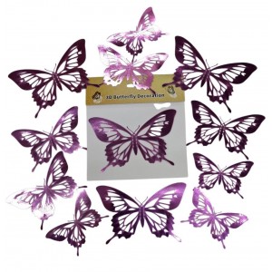 MARIPOSA DECORATIVA FUCCIA X 12U 