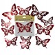 MARIPOSAS DECORATIVAS X12 ROJO