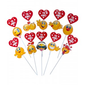 CORAZON CON EMOGI Y VARILLA " TE AMO"