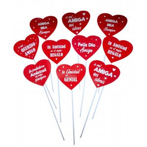 CORAZON 15 CM AMIGO CON VARILLA