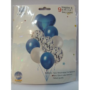SET DE GLOBOS X9 AZUL
