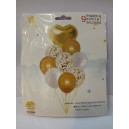  SET DE GLOBOS X 9 DORADOS