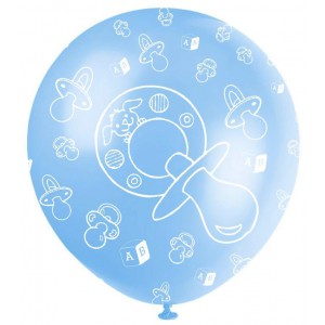 GLOBOS 12" X 8U CHUPETE CELESTE