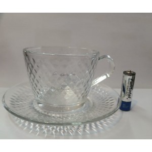 JUEGO DE VIDRIO 12 PZAS (6 TAZAS-6 PLATOS)