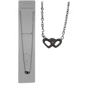 CADENA ACERO CON DIGE  2 CORAZONES
