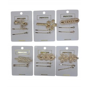 Set metal pico + 2 inviibles con strass en blister
