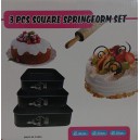  SET X 3 MOLDES CUADRDOS DESMONTABLES PARA TORTA