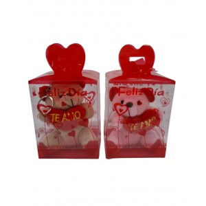 OSITO CON CORAZON TE AMO EN CAJA PVC FELIZ DIA