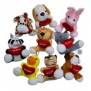 ANIMAL PELUCHE 15 CM CON CORAZON TE AMO