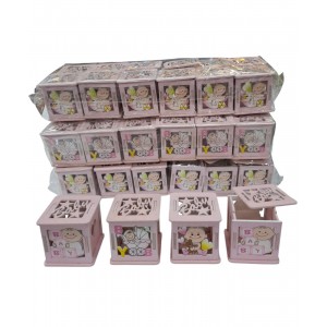 CAJITA SOUVENIRS ROSAS 5X5 CON TAPA BABY