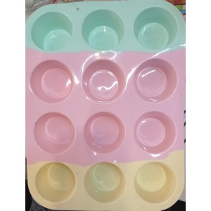 MOLDE SILICONA PARA 12 CUP CAKES