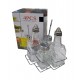 SET ACEITE Y VINAGRE + SAL Y PIMIENTA SOPORTE METAL