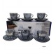 JUEGO CAFE 12 PZAS (6PLATOS+6TACITAS) VIDRIO GRIS