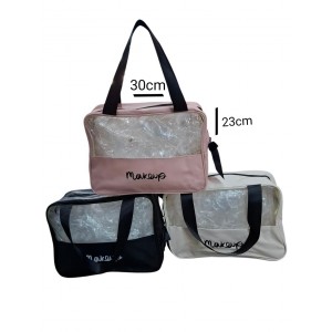 PORTACOSMETICOS CUERINA Y TRANSP. 32X23