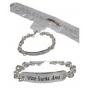 PULSERA ACERO BLANCO CON FRASE