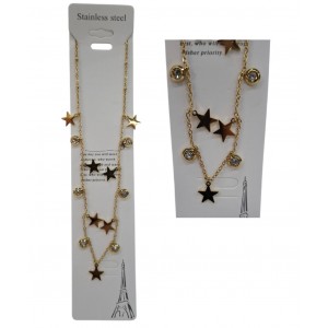 GARGANTILLA  ACERO ESTRELLAS Y STRASS