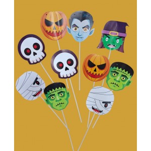 CARTELITOS CON VARILLA HALLOWEEN