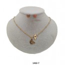 SET DE GARGANTILLA CON DIGE MARIPOSA Y AROS ACERO DORADO