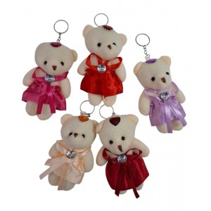 LLAVERO PELUCHE OSITA VESTIDA 10 CM