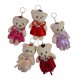 LLAVERO PELUCHE OSITA VESTIDA 10 CM