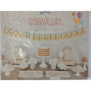 GUIRNALDA FELIZ CUMPLEA&Ntilde;OS COLOR METALIZADO