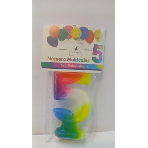 VELA NUMERO 5 MULTICOLOR (02386)
