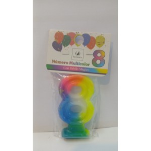 VELA NUMERO 8 MULTICOLOR (02416_)