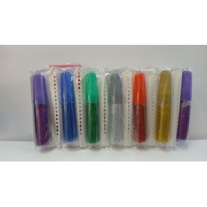 PEGAMENTO CON GLITTERS X 12  COL. FUERTES