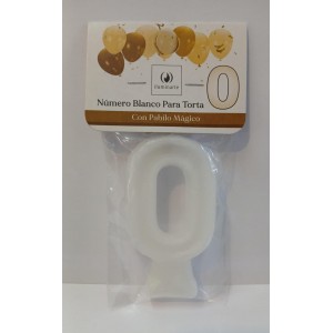 VELA NUMERO 0 BLANCO- 02539