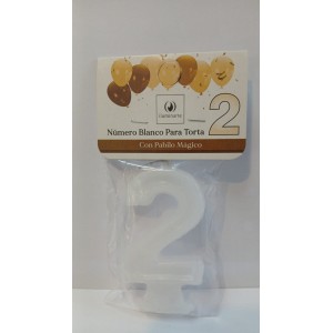 VELA NUMERO 2 BLANCO - 02454