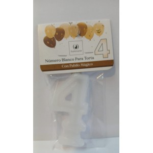 VELA NUMERO 4 BLANCO- 02478