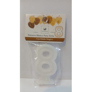 VELA NUMERO 8 BLANCO- 02515