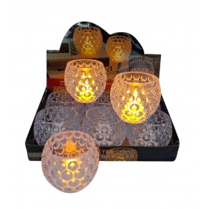 PORTAVELA ACRILICO CON VELA LED INCORPORADA