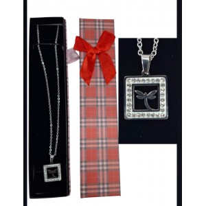 CADENA ACERO CON DIGE STRASS LIBELULA E/ESTUCHE