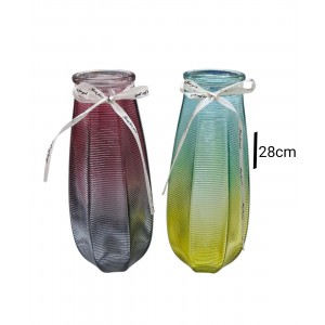 FLORERO VIDRIO COLOR DEGRADE 28CM