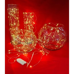 LUZ BCA. CALIDA ALAMBRE 30 LUCES 3 MTS CON PILA 2032 INCLUIDA