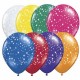 GLOBOS 12" X 8U CON ESTRELLAS MULTICOLOR
