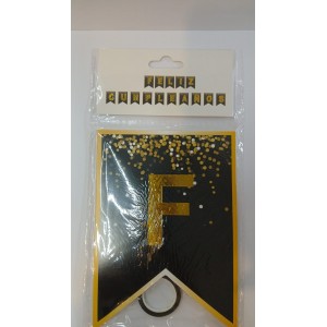 BANDERIN FELIZ CUMPLEA&Ntilde;OS NEGRO