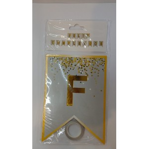 BANDERIN FELIZ CUMPLEA&Ntilde;OS GRIS(PLATEADO)