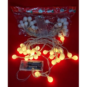 LUZ BOLITA 5MT 28 LUCES  A PILAS BCAS CALIDAS